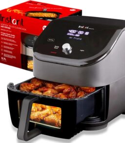 6 Liter Air Fryer With Clear Viewing Window. Digital Touchscreen And Black Exterior